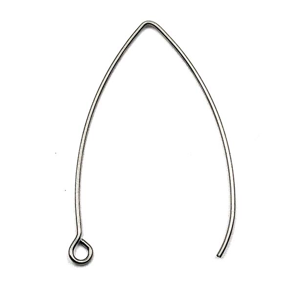 Ear Wire Hook Long Elegant Surgical Stainless Steel 41x22mm - 100 Pieces