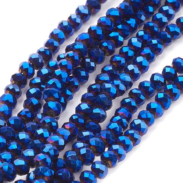 Imperial Crystal Bead Rondelle 3x4mm (145) Metallic Blue