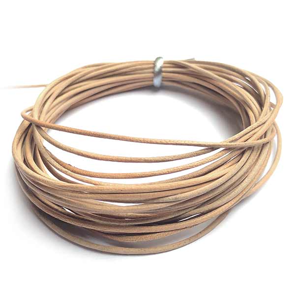 Leather Beading Cord 1mm Indian (5 Metres) Natural