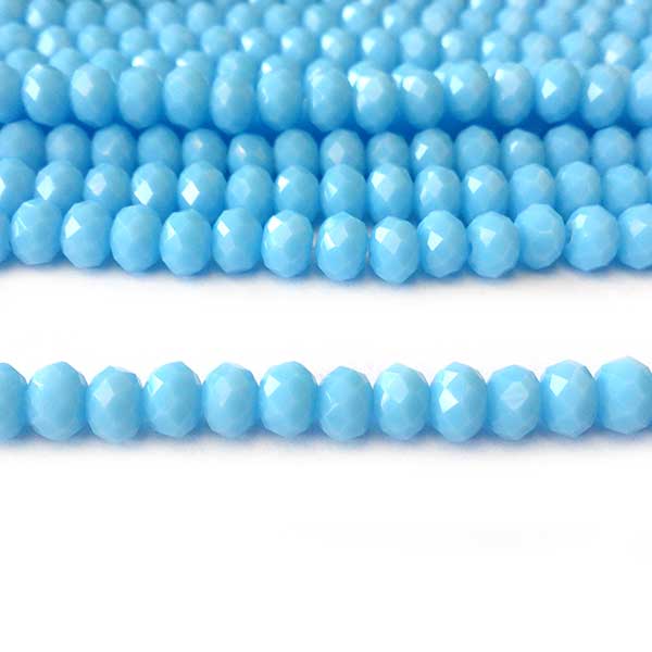Imperial Crystal Bead Rondelle 6x8mm (68) Opaque Blue Sky