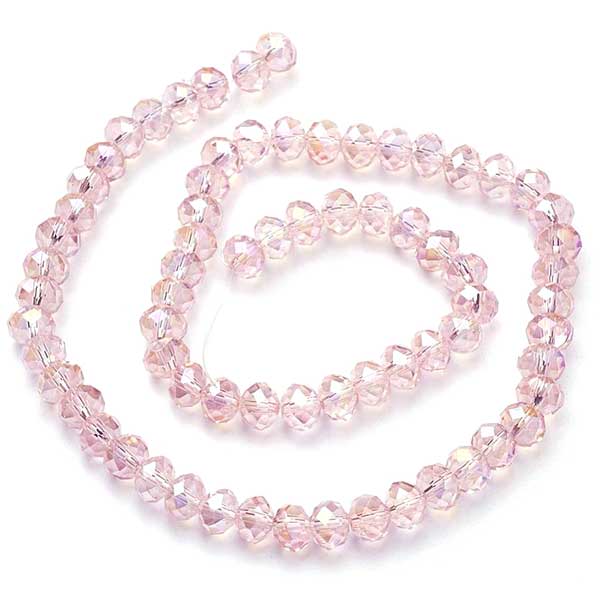 Imperial Crystal Bead Rondelle 6x8mm (68) Pink AB