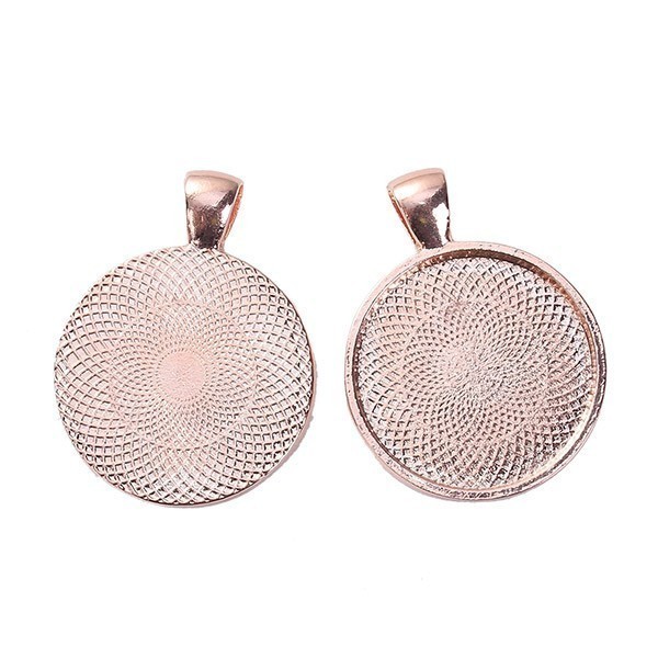 Setting Fits 25mm Round Plain Cast Metal (1) Rose Gold