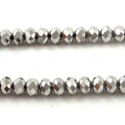 Imperial Crystal Bead Rondelle 4x6mm (95) Metallic Silver
