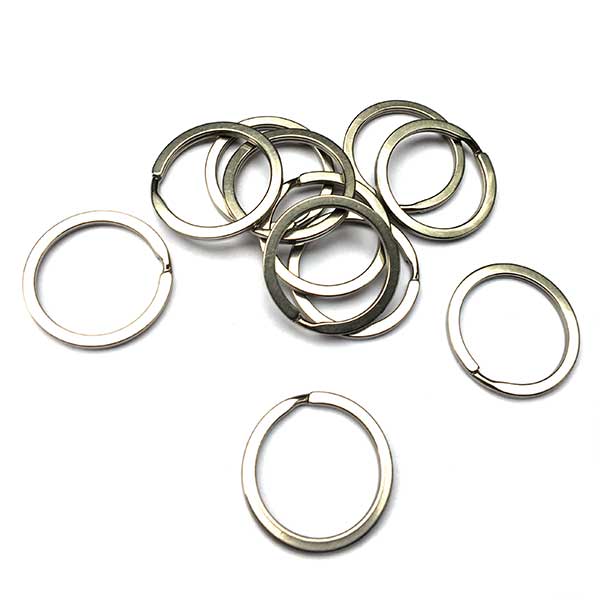 Key Split Rings Stainless Steel 30x2mm (10) Platinium Silver
