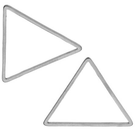 Stainless Steel Beadable Frame Triangle Large 22x20mm (4) Dark Silver