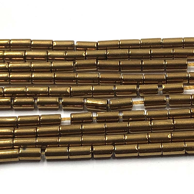Glass Beads Column 4.5mm (74) Electroplate Gold [ clone ]