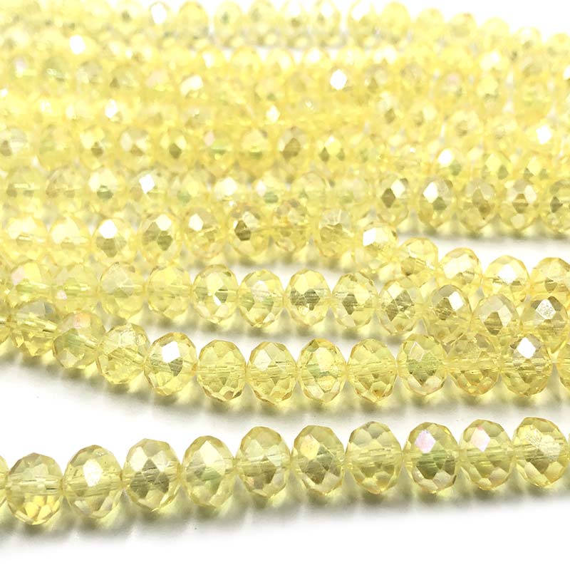 Imperial Crystal Bead Rondelle 6x8mm (68) Champagne Yellow AB