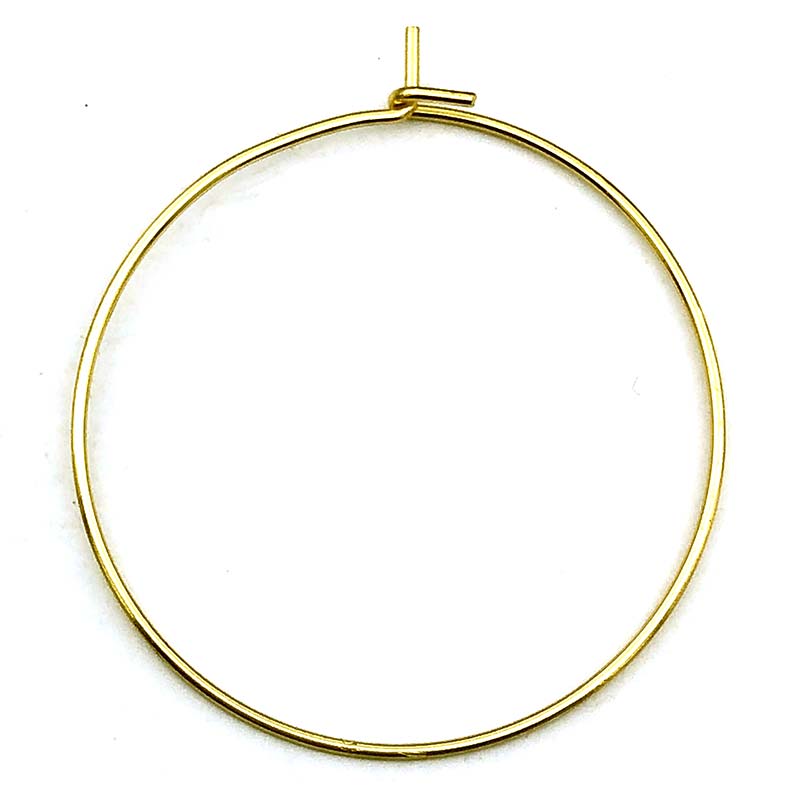 Ear Hoop Wire 316 Stainless Steel 30x0.7mm (50) Real 18K Gold Plated
