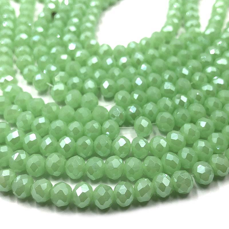 Imperial Crystal Bead Rondelle 4x6mm (90) Opaque Peridot Pearl Luster