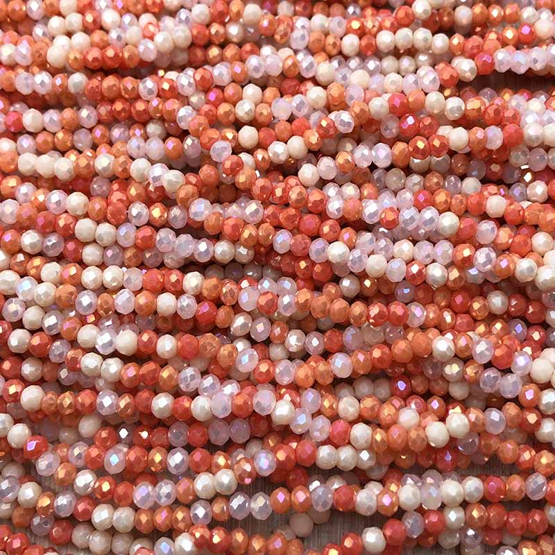 Imperial Crystal Bead Rondelle 2x3mm (180) Orange Mix