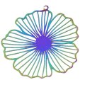 Stainless Steel 201 Charm Thin Flower Daisy 35x33mm (2) Multi-Color