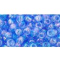 Japanese Toho Seed Beads Tube Round 6/0 Transparent-Rainbow Lt Sapphire TR-06-168