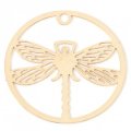 Cast Metal Charm Filigree Stamping Iron Style 019 Dragonfly Circle 25mm (2) KC Plated