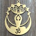 Stainless Steel Charm Yoga Lotus Style 03 40x23mm (1) Gold