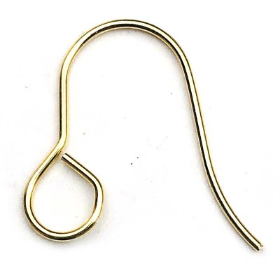 Ear Wire Hook Plain Large Loop 316 Surgical Stainless Steel - 100 Pieces - Gold