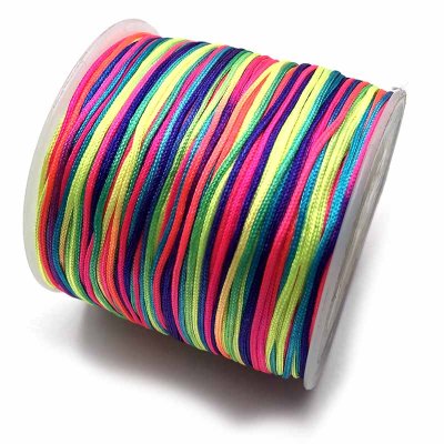 Nylon Cord 0.8mm - Roll 100 Metres - Multi-Coloured 001 Rainbow