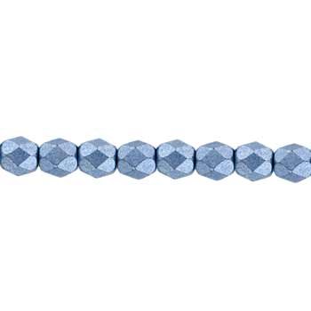 Czech Faceted Round Firepolished Glass Beads 4mm (50) ColorTrends: Saturated Metallic Neutral Gray