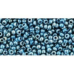 Japanese Toho Seed Beads Tube Round 11/0 Galvanized Peacock Blue TR-11-511