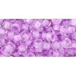 Japanese Toho Seed Beads Tube Round 6/0 Inside-Color Crystal/Lilac-Lined TR-06-943