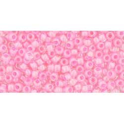 Japanese Toho Seed Beads Tube Round 11/0 Inside-Color Crystal/Ballerina Pink-Lined TR-11-987