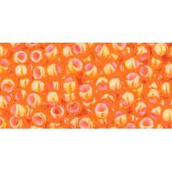 Japanese Toho Seed Beads Tube Round 8/0 Inside-Color Hyacinth/White-Lined TR-08-957