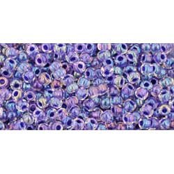 Japanese Toho Seed Beads Tube Round 11/0 Inside-Color Rainbow Crystal/Tanzanite-Lined TR-11-181