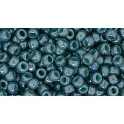 Japanese Toho Seed Beads Tube Round 8/0 Marbled Opaque Turquoise/Blue TR-08-1207