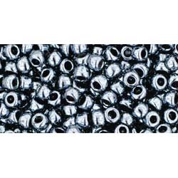 Japanese Toho Seed Beads Tube Round 8/0 Metallic Hematite TR-08-81