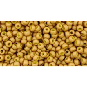 Japanese Toho Seed Beads Tube Round 11/0 Opaque-Frosted-Gold-Lustered Yellow TR-11-1623F