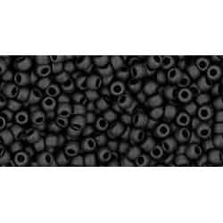 Japanese Toho Seed Beads Tube Round 11/0 Opaque-Frosted Jet TR-11-49F