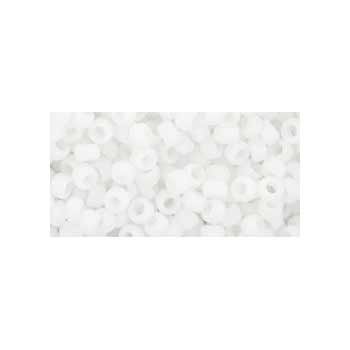 Japanese Toho Seed Beads Tube Round 8/0 Opaque-Frosted White TR-08-41F