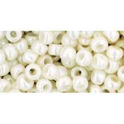 Japanese Toho Seed Beads Tube Round 6/0 Opaque-Lustered Navajo White TR-06-122