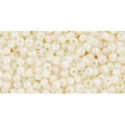 Japanese Toho Seed Beads Tube Round 11/0 Opaque-Lustered Navajo White TR-11-122