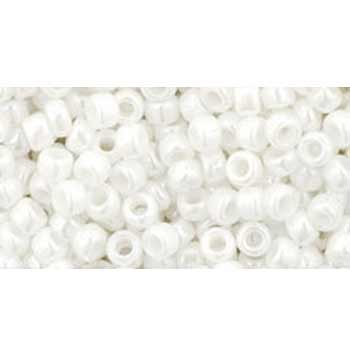 Japanese Toho Seed Beads Tube Round 8/0 Opaque-Lustered White TR-08-121