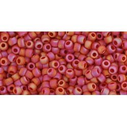 Japanese Toho Seed Beads Tube Round 11/0 Opaque-Frosted-Rainbow Cherry TR-11-405F