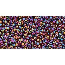 Japanese Toho Seed Beads Tube Round 15/0 Opaque-Rainbow Oxblood TR-15-406/c