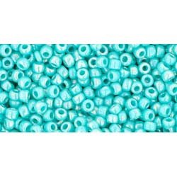 Japanese Toho Seed Beads Tube Round 11/0 Opaque-Rainbow Turquoise TR-11-413