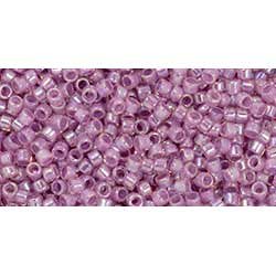 Japanese Toho Seed Beads Tube Treasure #1 11/0 Cylinder Pansy-Lined Crystal Rainbow