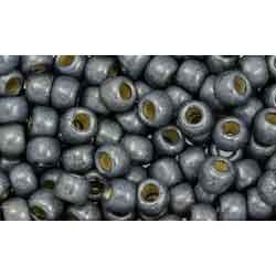 Japanese Toho Seed Beads Tube Round 6/0 PermaFinish - Galvanized Matte Blue Slate TR-06-PF565F