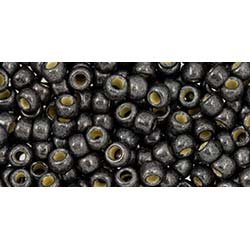 Japanese Toho Seed Beads Tube Round 8/0 Permafinish - Matte Galvanized Cool Gray TR-08-PF595F