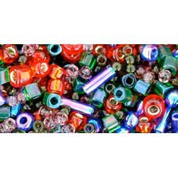Japanese Toho Seed Beads Mixes Tube Shousei - Red/Green/Blue Mix