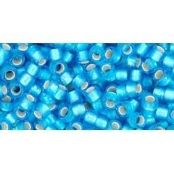 Japanese Toho Seed Beads Tube Round 8/0 Silver-Lined Frosted Dk Aqua TR-08-23BF
