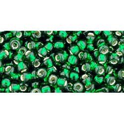 Japanese Toho Seed Beads Tube Round 8/0 Silver-Lined Frosted Green Emerald TR-08-36F