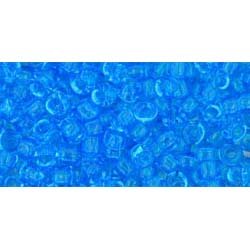 Japanese Toho Seed Beads Tube Round 8/0 Transparent Dk Aquamarine TR-08-3B