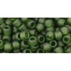 Japanese Toho Seed Beads Tube Round 6/0 Transparent-Frosted Olivine TR-06-940F