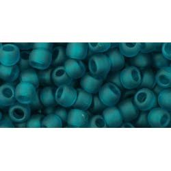 Japanese Toho Seed Beads Tube Round 6/0 Transparent Frosted Teal TR-06-7BDF