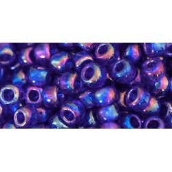 Japanese Toho Seed Beads Tube Round 6/0 Transparent-Rainbow Cobalt TR-06-87