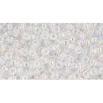 Japanese Toho Seed Beads Tube Round 11/0 Transparent-Rainbow Crystal TR-11-161
