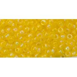 Japanese Toho Seed Beads Tube Round 11/0 Transparent-Rainbow Lemon TR-11-175
