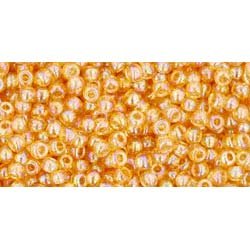 Japanese Toho Seed Beads Tube Round 11/0 Transparent-Rainbow Med Topaz TR-11-162B